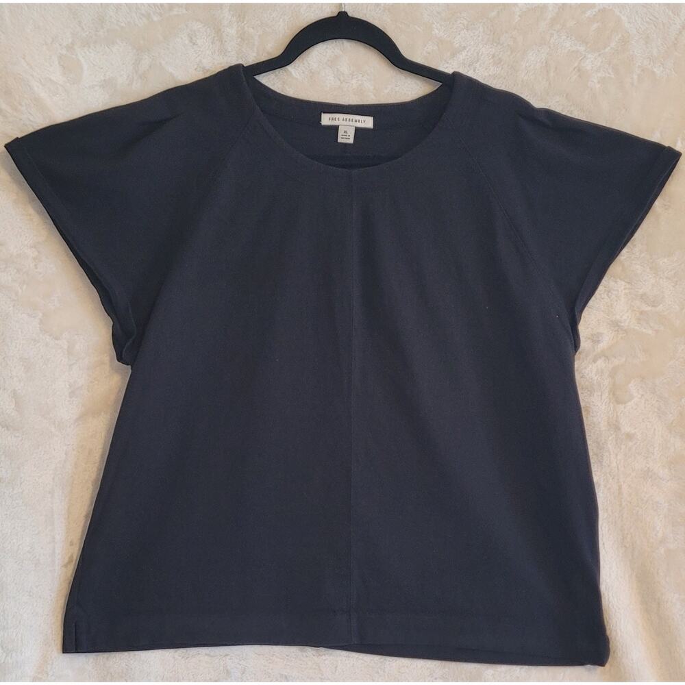 Women's Free Assembly Short Sleeve Cotton Blend Crewneck Shirt Size X-Large